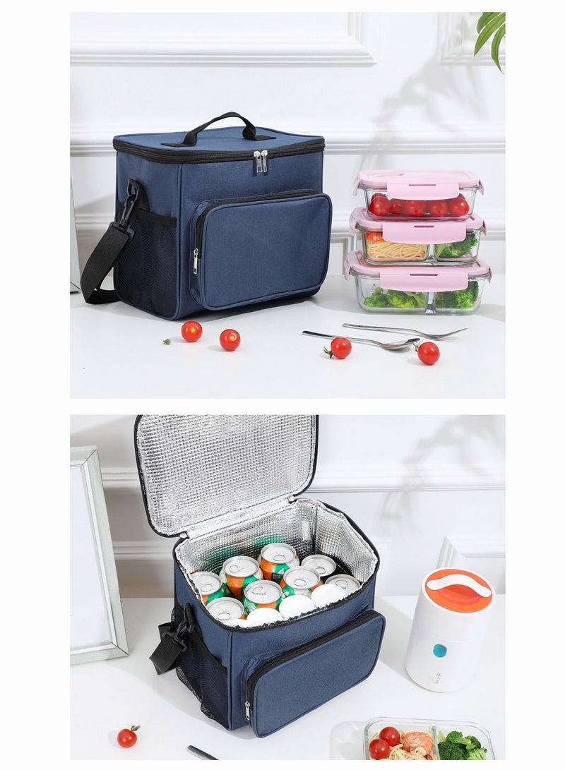 Insulated Lunch Bag - Large Capacity - Leakproof Cooler Bag with Adjustable Shoulder Strap - Reusable Lunch Box for Student, Men, Women, Outdoor, Office, Picnic
