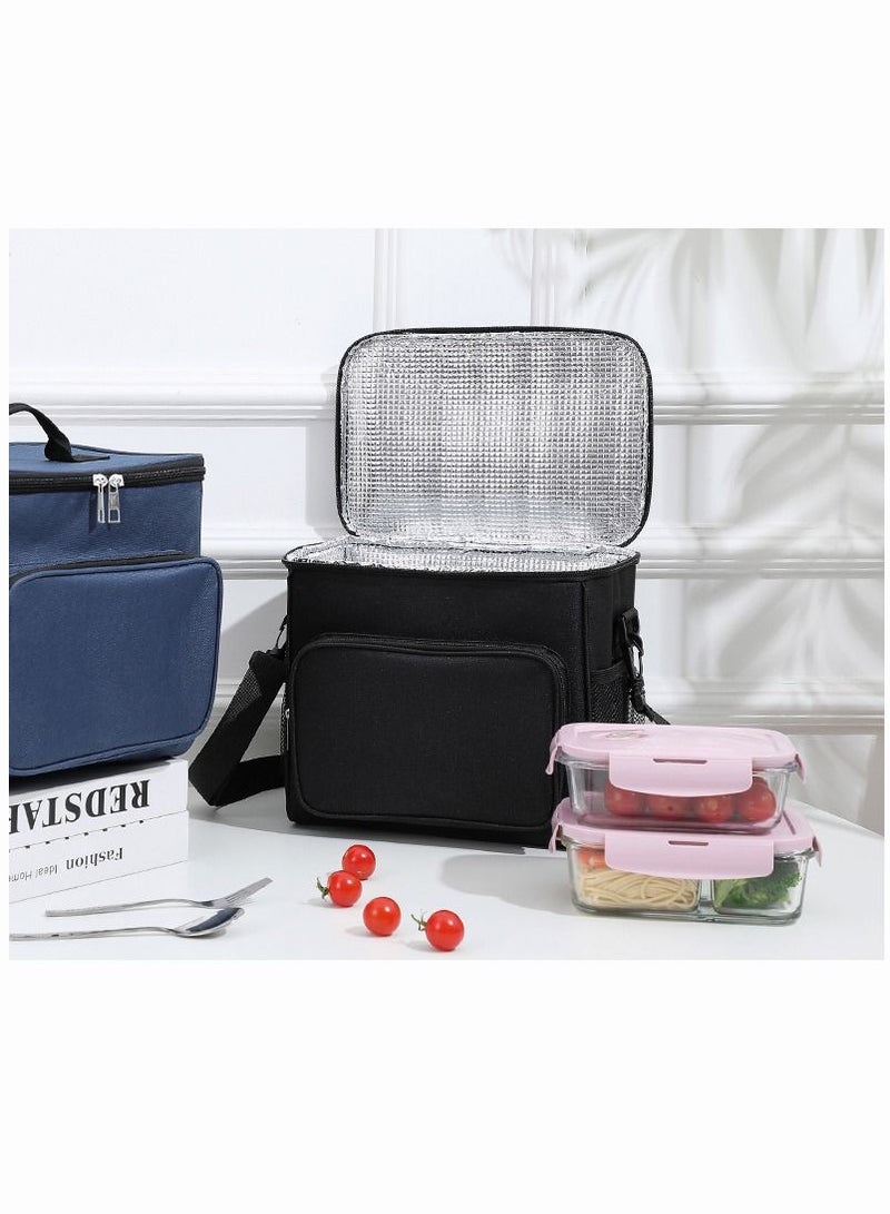 Insulated Lunch Bag - Large Capacity - Leakproof Cooler Bag with Adjustable Shoulder Strap - Reusable Lunch Box for Student, Men, Women, Outdoor, Office, Picnic