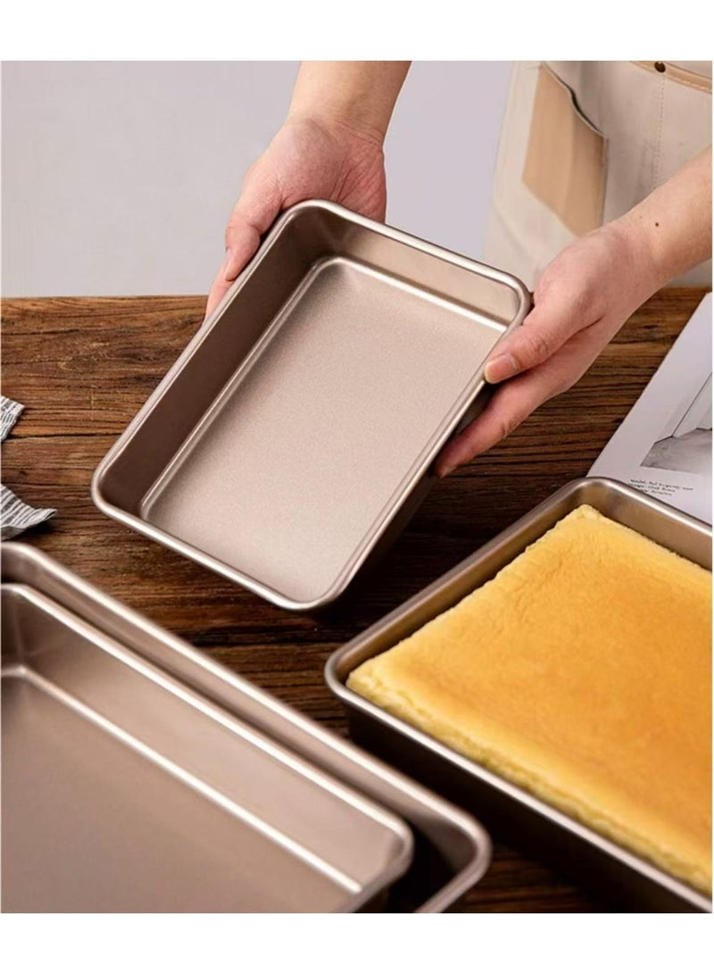 3Pcs Rectangle Deep Baking Pan Set, Cake Baking Tray Set,Rectangular Thick And Deep Baking Trays, Non Stick Baking Tray, Suitable For Biscuits, Bread, Pizza, Etc.Golden, Available In 13 Inch, 11 Inch And 9 Inch Sizes. - Image 2