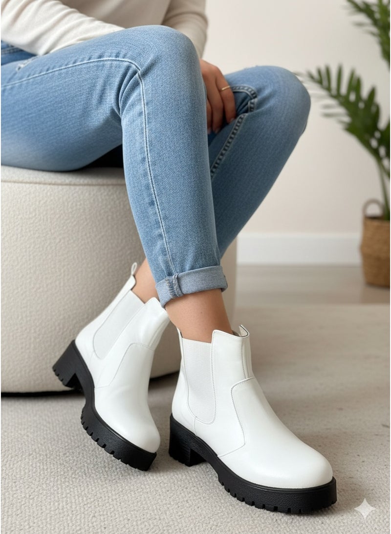 Vbranda Half boots Chelsea with durable modern design BO-1-WHITE L - Image 1
