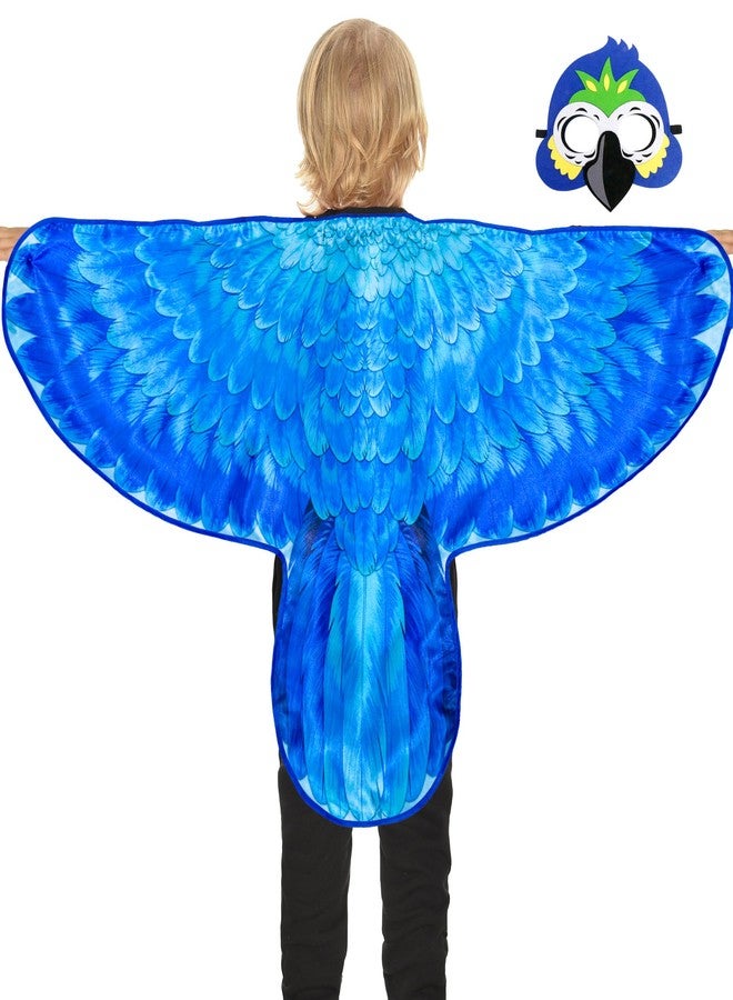 D.Q.Z Bird-Wings-Costumes for Kids Boys Girls Dress Up Clothes, 3 Pack Eagle Owl Costume & Masks as Birthday Gifts (Parrot) - Image 2