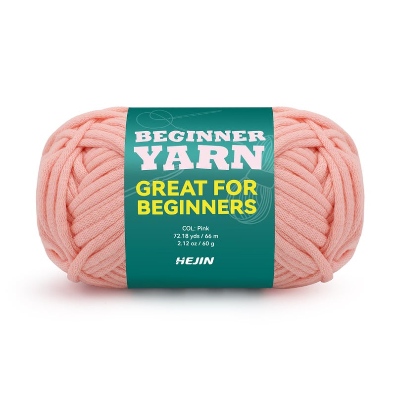 60g Pink Yarn for Crocheting and Knitting66m 72yds Cotton Yarn for Beginners with EasytoSee StitchesWorstedWeight Medium 4CottonNylon Blend Yarn for Beginners Crochet Kit Making
