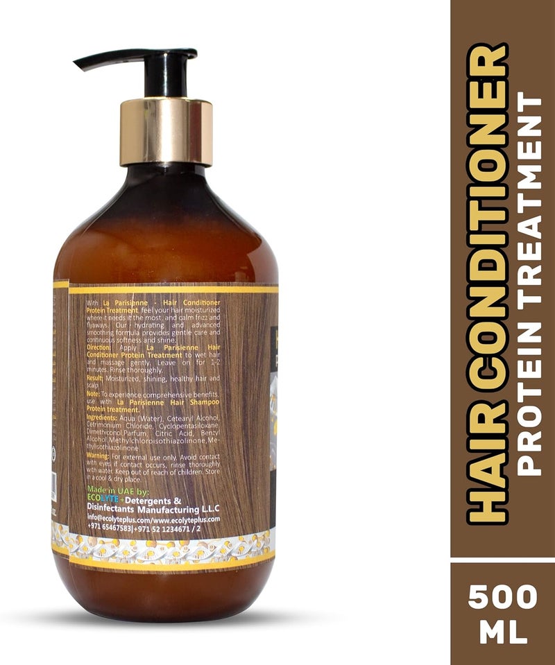 ECOLYTE+ La Parisienne Premium Luxury Hair Conditioner Protein Treatment - 500 ml for Smooth and Strong Hair - Image 2