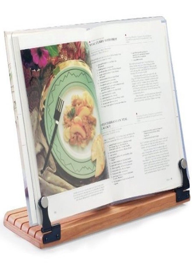 Clear Solutions Deluxe Large Cookbook Holder - Acrylic Shield With Cherry Wood Base - Made in the USA - Image 1