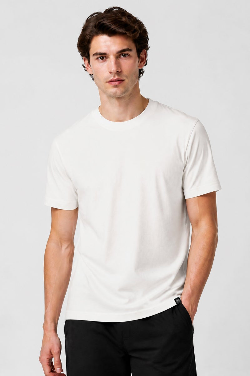 Gaiam Men Slim Fit Short Sleeve Training T-Shirt, White - Image 1
