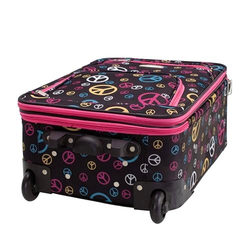 Rockland Fashion Softside Upright Luggage Set,Expandable, Wheel, Telescopic Handle, Peace, 2-Piece (14/19) - Image 3