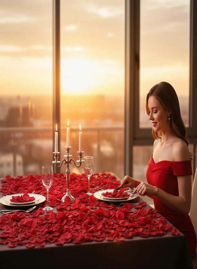 ChunRun 3000PCS Red Rose Petals for Romantic Night for Her Set, Artificial Roses Flower Petals for Romantic Night, Valentines Day Decor and Wedding, Event, Party, Decorations, Decoration Wedding Party - Image 2
