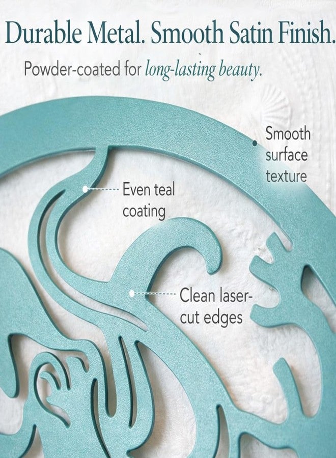 Top Brass Coastal Octopus Metal Napkin Holder – Teal Ocean Themed Tabletop Napkin Stand – Nautical Beach House Kitchen & Patio Decor – 5.75” x 6” Decorative Countertop Organizer - Image 4