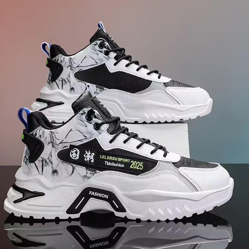 Fall High-Top Fashion Sneakers for Men Black 