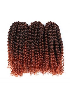 Sharopul Short Kinky Curl Hairstyle 8 Inch 3pcs/pack Afro Kinky Twist Hair Soft Synthetic Crochet Braiding Hair Extention (1b/350)  - Image 1