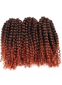 Sharopul Short Kinky Curl Hairstyle 8 Inch 3pcs/pack Afro Kinky Twist Hair Soft Synthetic Crochet Braiding Hair Extention (1b/350)  - Image 5
