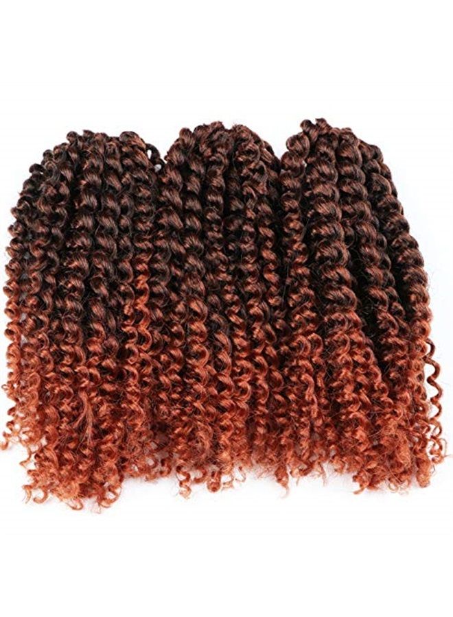 Short Kinky Curl Hairstyle 8 Inch 3pcs/pack Afro Kinky Twist Hair Soft Synthetic Crochet Braiding Hair Extention (1b/350)