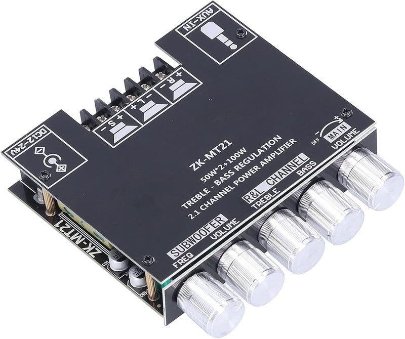 WALFRONT Digital Power Amplifier Module 2.1 Channel Stereo AMP Board with 5.0 12V-24V Power Supply for Home Theater and Car Audio Systems - Image 1