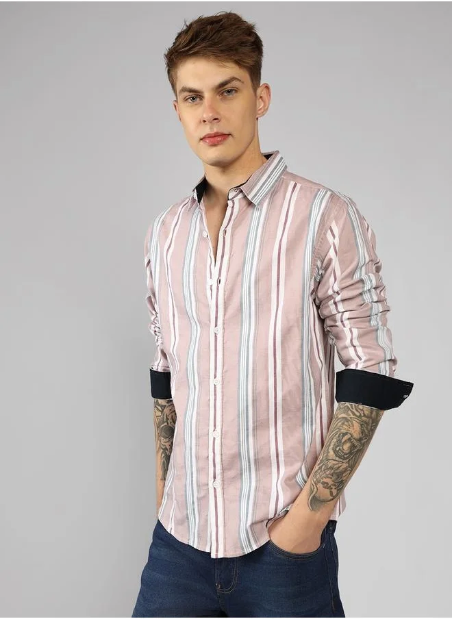 دينيس لينغو Men’s Regular Fit Multi Colour Cotton Shirt – Versatile and Elegant