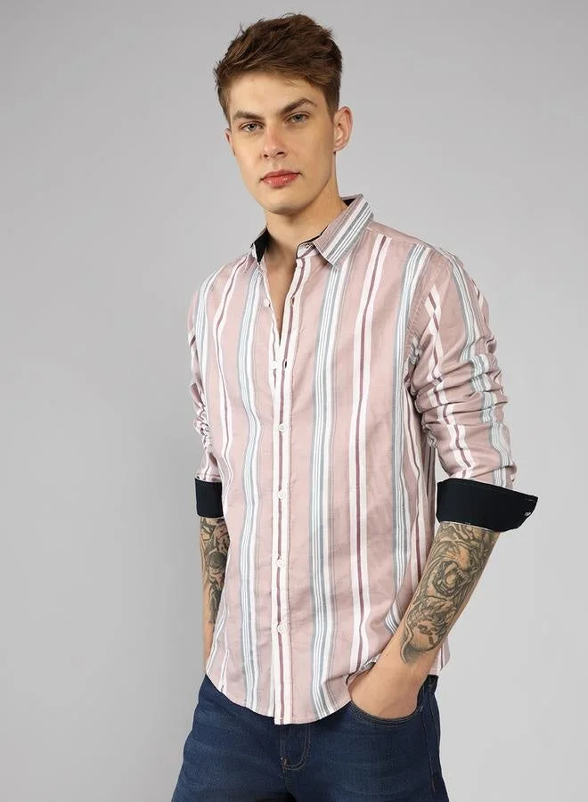 Dennis Lingo Men’s Regular Fit Multi Colour Cotton Shirt – Versatile and Elegant