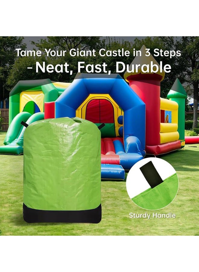 QYILUARE Heavy Duty Water-Resistant Inflatable Bounce House Storage Bag with Drawstring, Flat 39" x 47", for Residential & Commercial Use-Green - Image 4