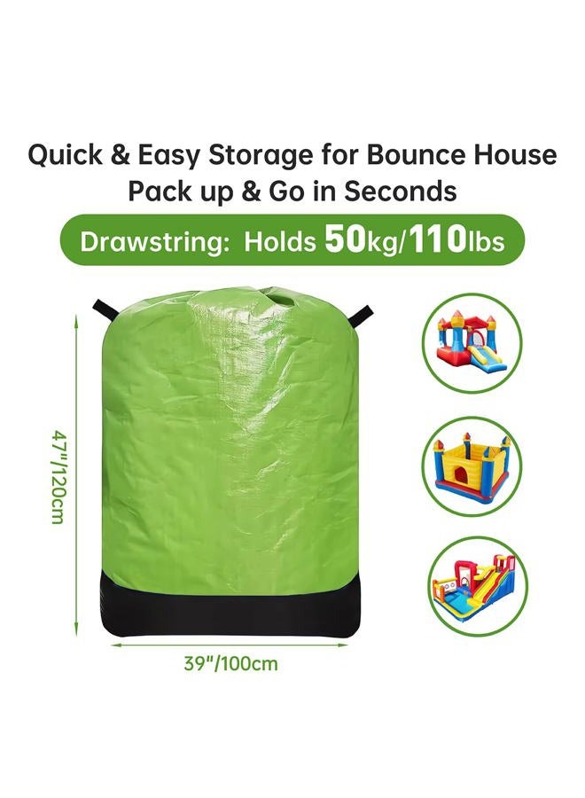 QYILUARE Heavy Duty Water-Resistant Inflatable Bounce House Storage Bag with Drawstring, Flat 39" x 47", for Residential & Commercial Use-Green - Image 2