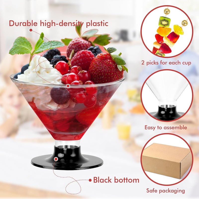 Himake 25 PCS Martini Glasses plastic Disposable , Stemless Martini Glasses for Birthday Party , Disposable Cocktail Cups for parties , 5oz Clear Acrylic Margarita Cups Bulk for Holiday Halloween Weddings - Image 5