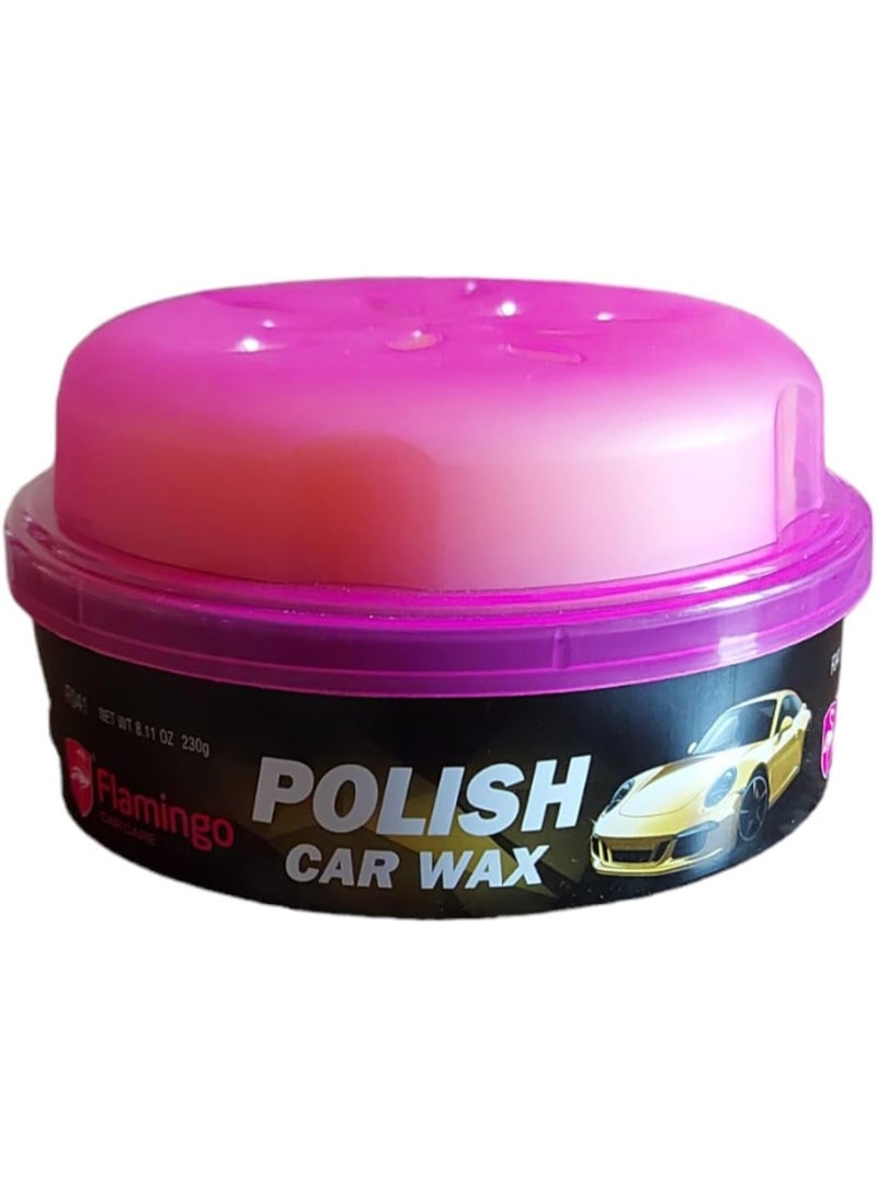 Flamingo Ultra Glo Premium Paste Car Wax (230g) - High Gloss Shine & Long-Lasting Protection with Applicator Sponge | UV, Water & Dust Repellent Car Polish - Image 3