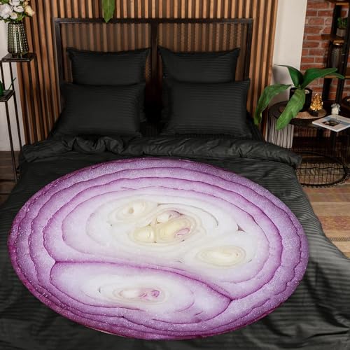 ARESD Funny Onion Blanket - Soft, Comfortable Flannel Round Novelty Food Blanket for Adults, Kids, Crib, Sofa, Outdoors - 35 Inch - Image 5