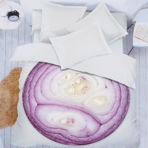 ARESD Funny Onion Blanket - Soft, Comfortable Flannel Round Novelty Food Blanket for Adults, Kids, Crib, Sofa, Outdoors - 35 Inch - Image 4