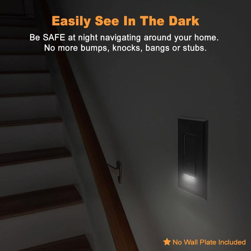 SOZULAMP 4 Pack Illuminated Light Switch, Lightswitch with LED Night Light, Automatic On/Off Sensor, Single Pole Switch, 15Amp 120/277Volt,Black - Image 2