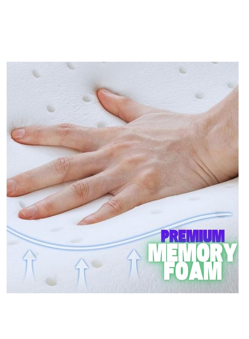 Memory Foam Bed Pillow, Ergonomic Neck Support with Rebound Technology, Medical Pillow Suitable for Side or Back Sleeping, Relieves Neck and Shoulder Pain - Image 2