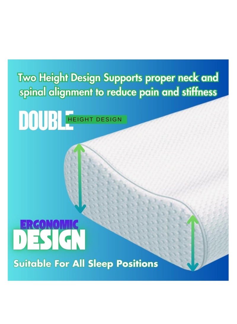Memory Foam Bed Pillow, Ergonomic Neck Support with Rebound Technology, Medical Pillow Suitable for Side or Back Sleeping, Relieves Neck and Shoulder Pain - Image 5