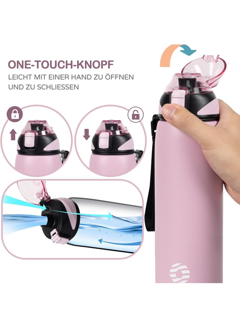 FjBottle زجاجة مياه Fjbottle عازلة للحرارة (بتقنية التفريغ) سعة 1000 مل مع حقيبة؛ مصنوعة من الفولاذ المقاوم للصدأ بجدار مزدوج وفتحة واسعة، تحافظ على برودة أو سخونة المشروبات؛ مانعة للتسرب وخالية من مادة BPA؛ مناسبة للأنشطة الرياضية الخارجية وركوب الدراجات - اللون الوردي. - Image 2