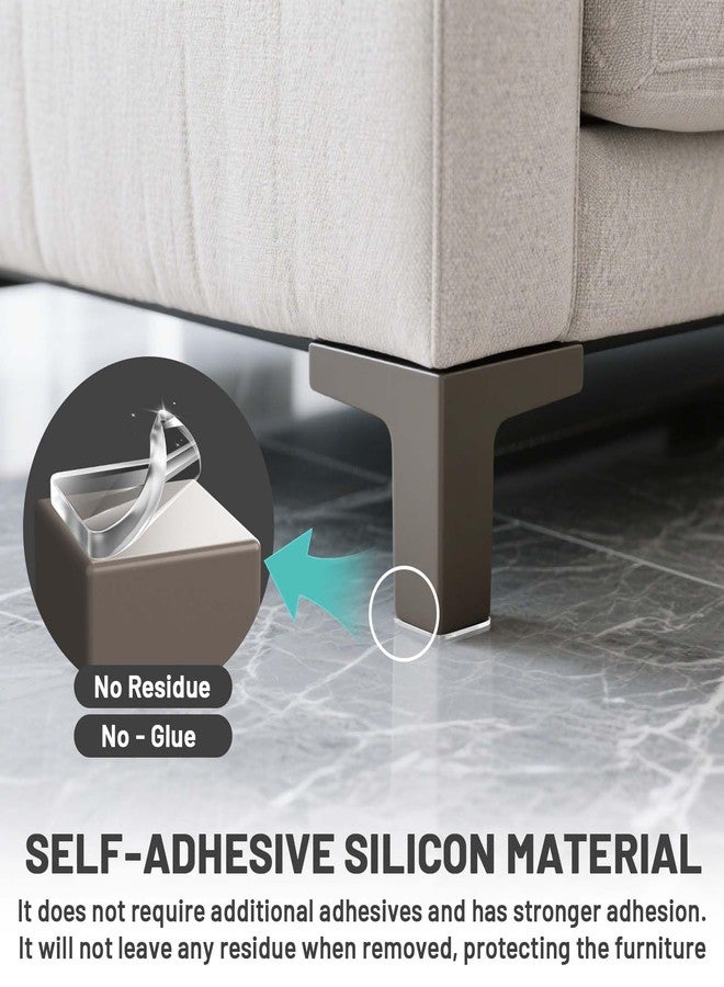 PHIXBEAR Non Slip Furniture Leg Pads Table Couch Bed Stoppers Floor Protectors, Cabinet Pads Bumpers Quiet Reusable Multifunctional Self-Adhesive Silicone Gasket 40 PCS - Image 2