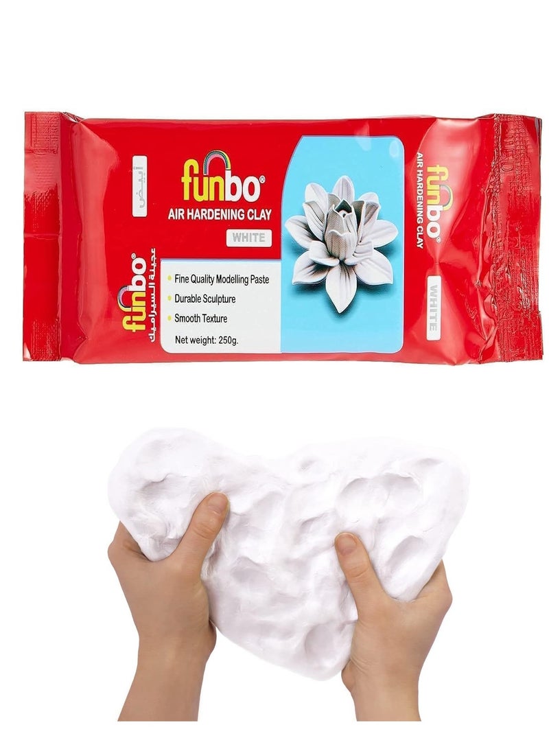 Funbo Air Hardening Modelling Clay White 500 gram Per Packet - Image 1