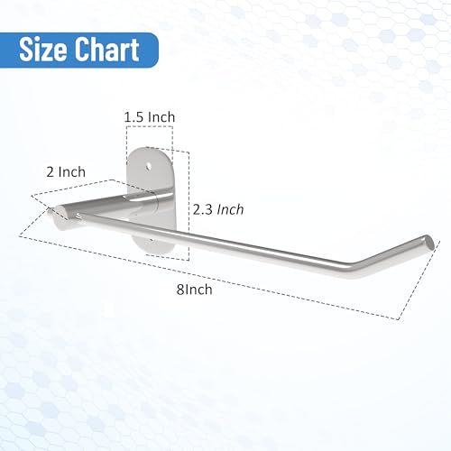 ACHRO Self Adhesive and Wall Mount Stainless Steel Toilet Paper Holder Rod Type, Wall Mounted Tissue Paper Holder with Shelf Adhesive, Toilet Paper Roll Holder for Bathroom with Nickel Satin Finish - Image 2