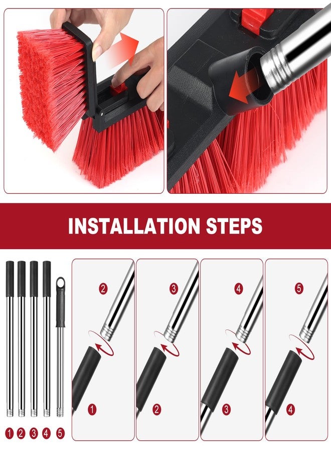 SUNKI Heavy Duty Push Broom Outdoor Commercial Grade, 70" Adjustable Handle Industrial Broom with Durable Stiff Bristles for Garage Floor, Driveway, Sidewalk, Warehouse, Patio, Shop & Construction Cleaning - Image 3