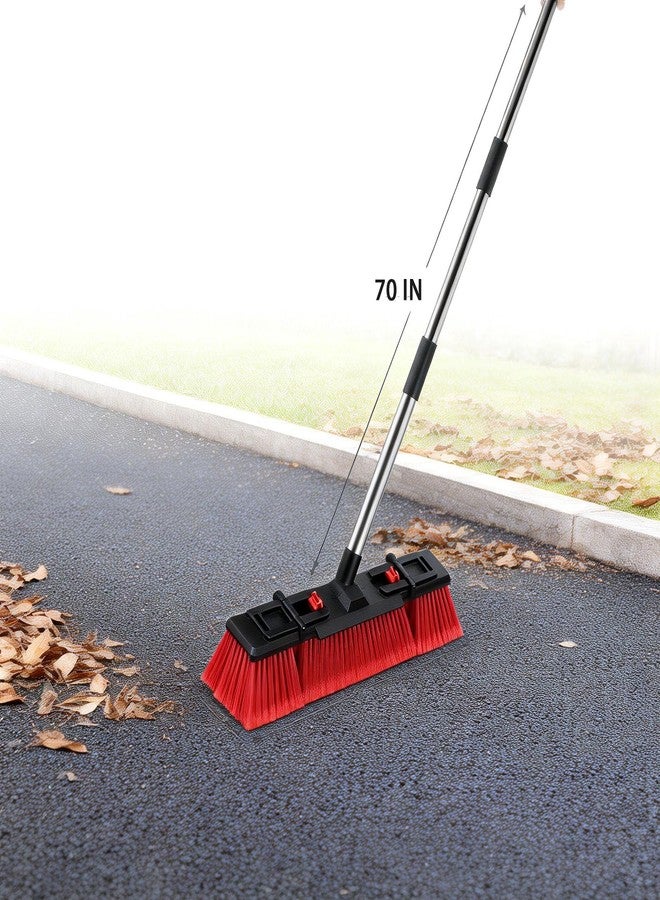 SUNKI Heavy Duty Push Broom Outdoor Commercial Grade, 70" Adjustable Handle Industrial Broom with Durable Stiff Bristles for Garage Floor, Driveway, Sidewalk, Warehouse, Patio, Shop & Construction Cleaning - Image 5