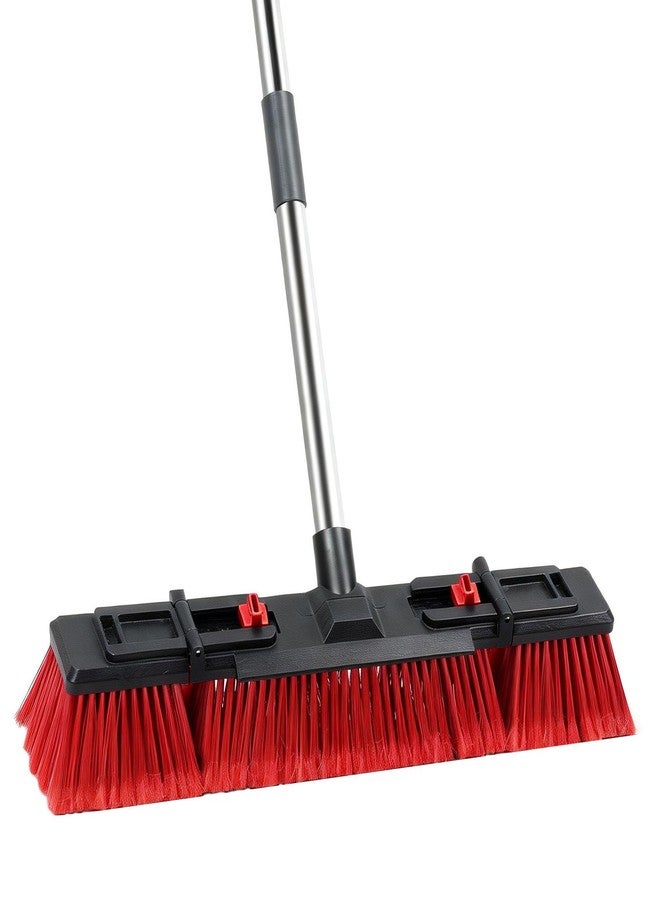 SUNKI Heavy Duty Push Broom Outdoor Commercial Grade, 70" Adjustable Handle Industrial Broom with Durable Stiff Bristles for Garage Floor, Driveway, Sidewalk, Warehouse, Patio, Shop & Construction Cleaning - Image 1