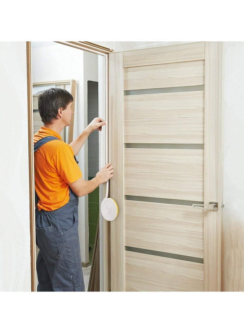 شريط لاصق للطقس، شريط عازل للطقس مضاد للتصادم مانع للتيار الهوائي لنوافذ الأبواب، شريط عازل للطقس ذاتي اللصق، شريط عازل للصوت من النوع D، شريط عازل للصوت من الفوم، 9 × 6 مم، 2 مانع تسرب إجمالي 10 م - Image 5