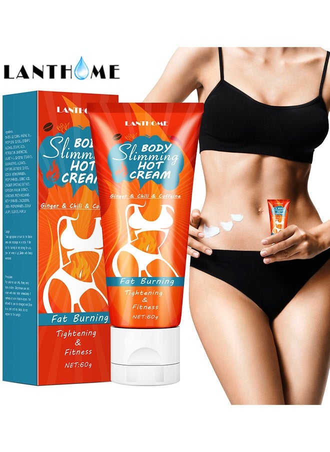 Lanthome - Body Slimming Hot Cream, Cellulite Slimming And Firming Cream, Abdominal Fat Burner, Deep Tissue Massage And Muscle Relaxant For Shaping Waist, Abdomen And Buttocks 60G - Image 1