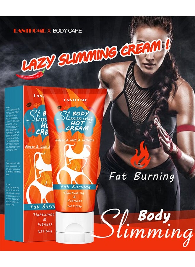 Lanthome - Body Slimming Hot Cream, Cellulite Slimming And Firming Cream, Abdominal Fat Burner, Deep Tissue Massage And Muscle Relaxant For Shaping Waist, Abdomen And Buttocks 60G - Image 1