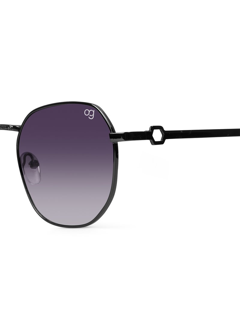 Woggles UV- Protected  Black Hexagonal Sunglasses  - Image 2