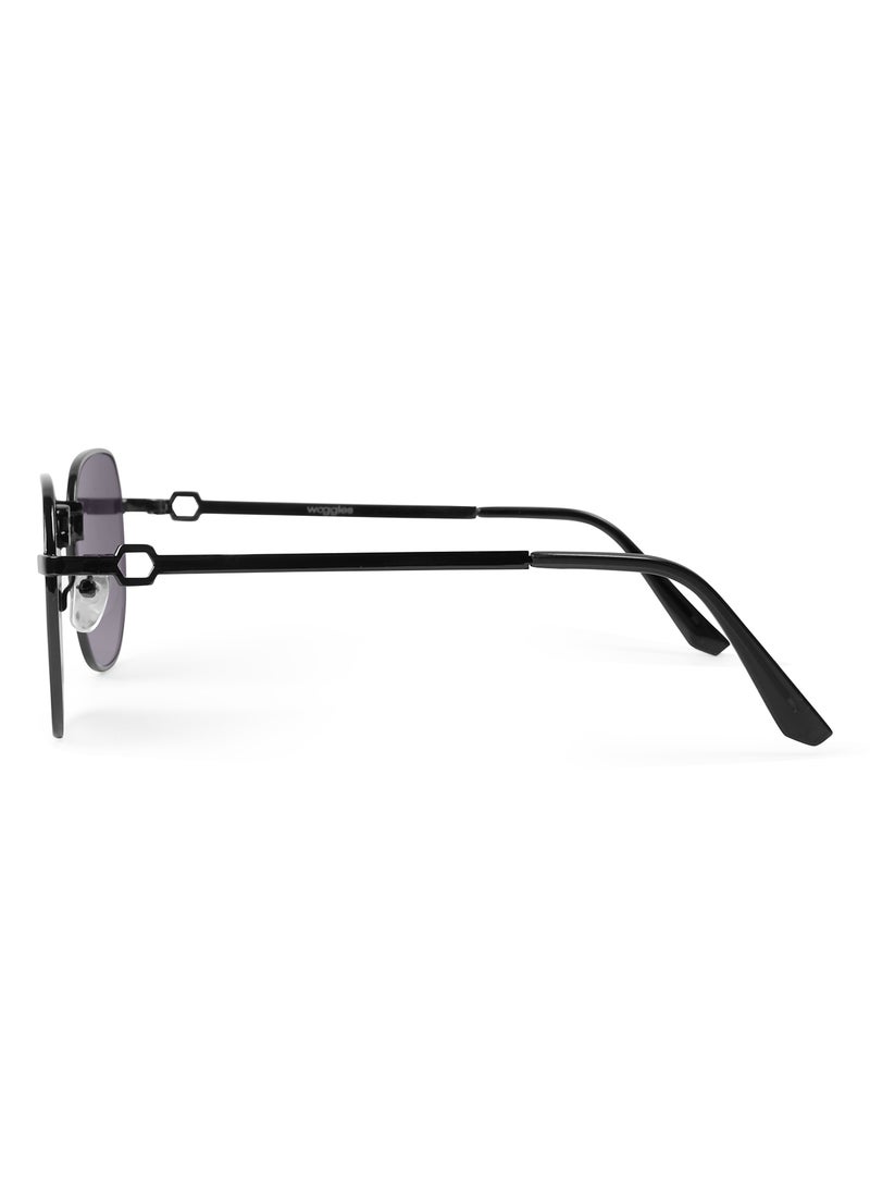 Woggles UV- Protected  Black Hexagonal Sunglasses  - Image 4