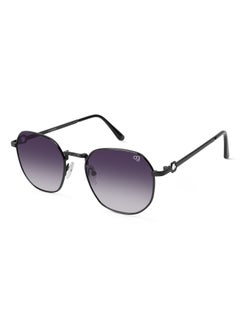UV- Protected  Black Hexagonal Sunglasses
