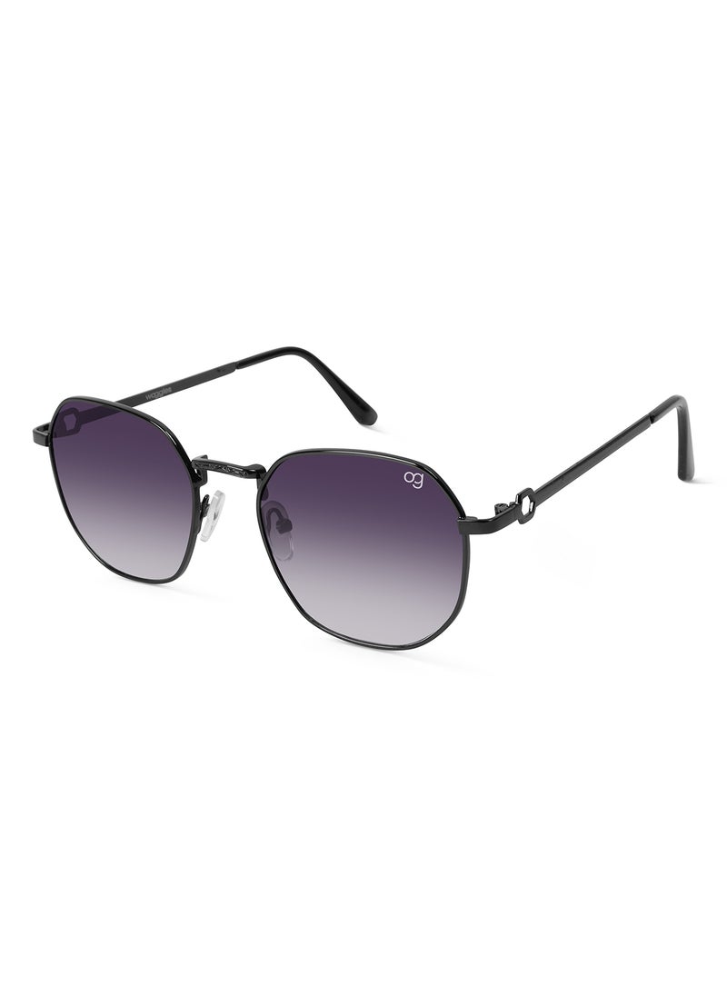 Woggles UV- Protected  Black Hexagonal Sunglasses  - Image 1