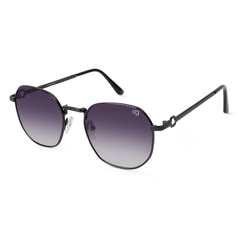 Woggles UV- Protected  Black Hexagonal Sunglasses