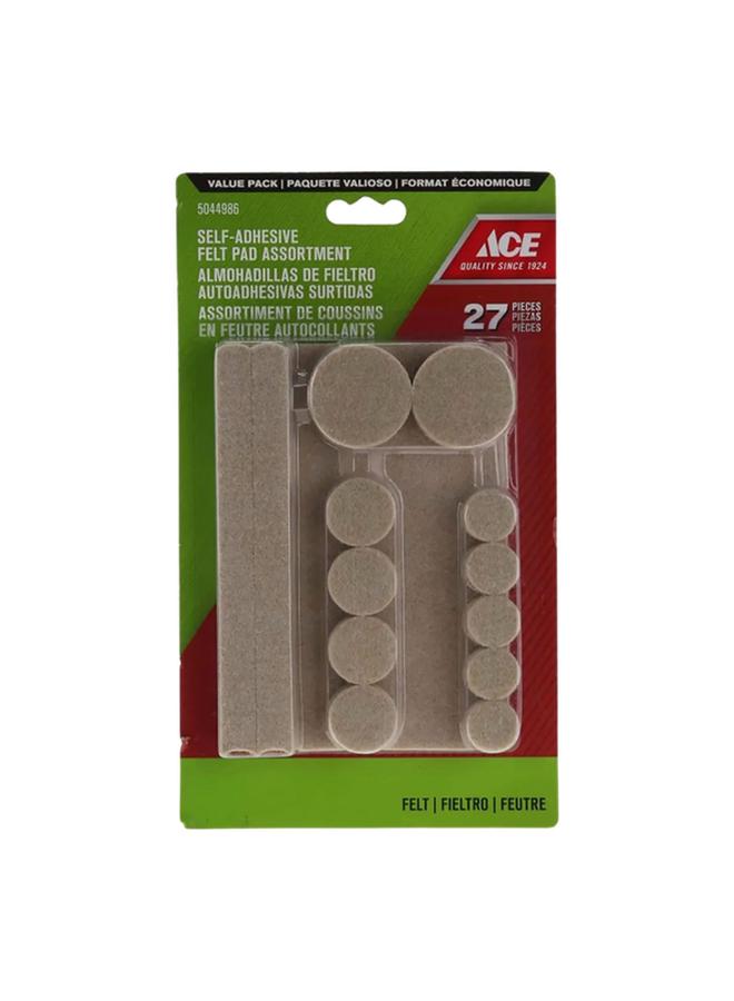 ACE Self-Adhesive Self-Leveling Heavy-Duty Protective Felt Pads Brown - Image 1