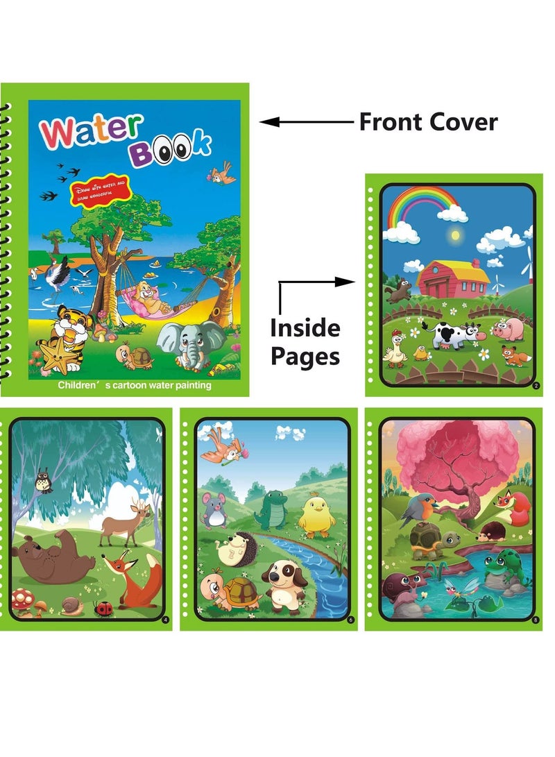 KASTWAVE Water Coloring Book-4Packs- for Toddler2-4Years-Mess Free Coloring Book-Books for 3 Year Olds-Reusable Coloring Book -Gift for Toddlers-Water Painting-Wow Book  - Image 3