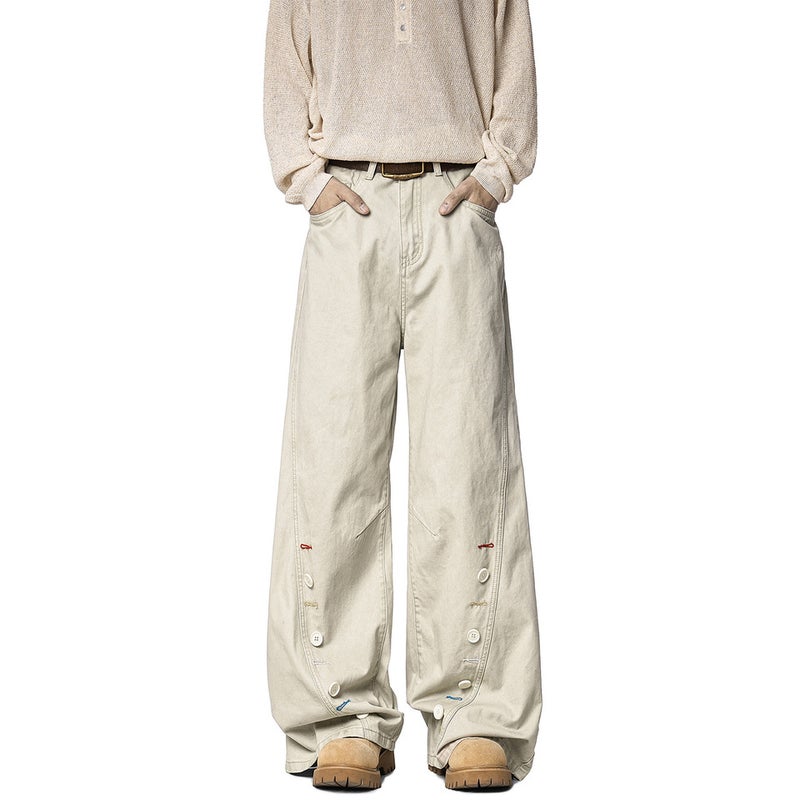 Unisex Classic Denim Jeans Loose Fit Daily Outdoor Wear - Image 3