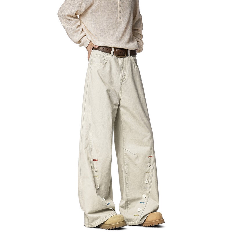 Unisex Classic Denim Jeans Loose Fit Daily Outdoor Wear - Image 4