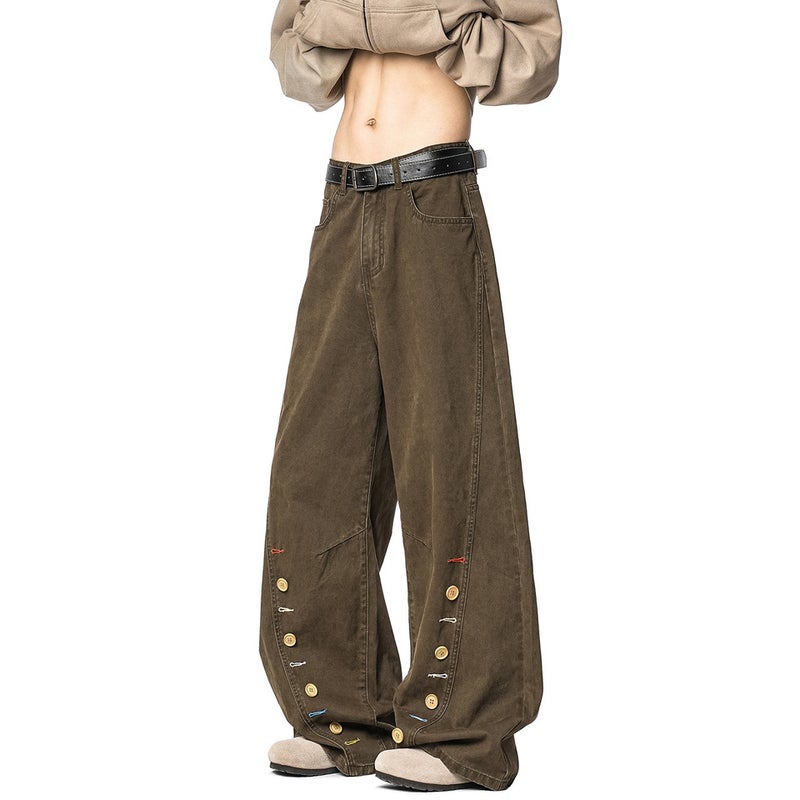 Unisex Classic Denim Jeans Loose Fit Daily Outdoor Wear - Image 2