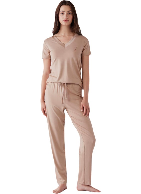 NAUTICA Women's Soft Textured Mink Pajama Set  - Image 1
