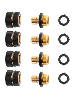 KASTWAVE Quick Connect Garden Hose Fittings 4 Sets Water Hose Quick Connect Fittings for Garden Hose Quick Disconnect Connect Connectors, Quick Connect Hose Fittings  - Image 1